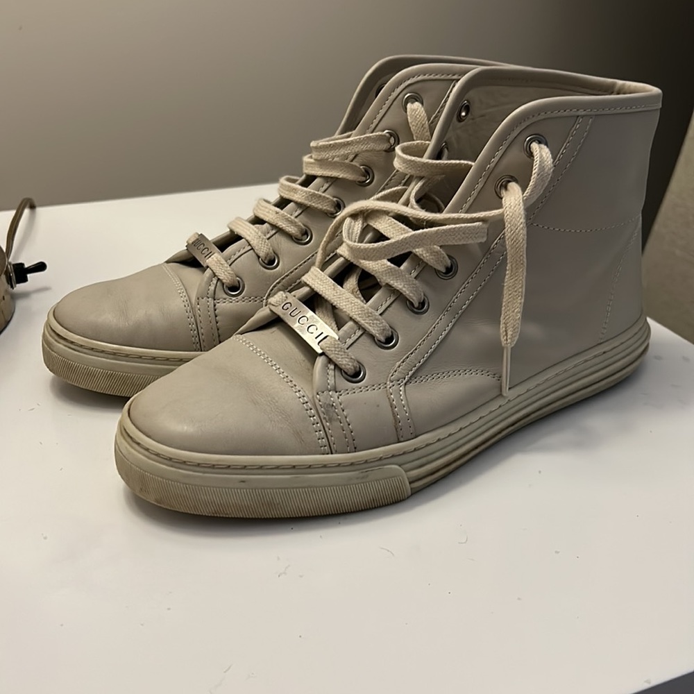 Gucci high top leather sneakers
